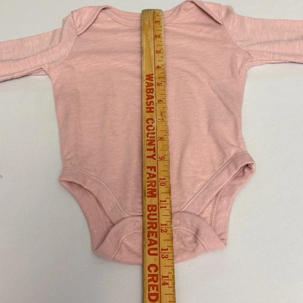 Old Navy Baby Girl‎ Long Sleeve Bodysuit Set 2PK Pink Geometric Solid 3-6M